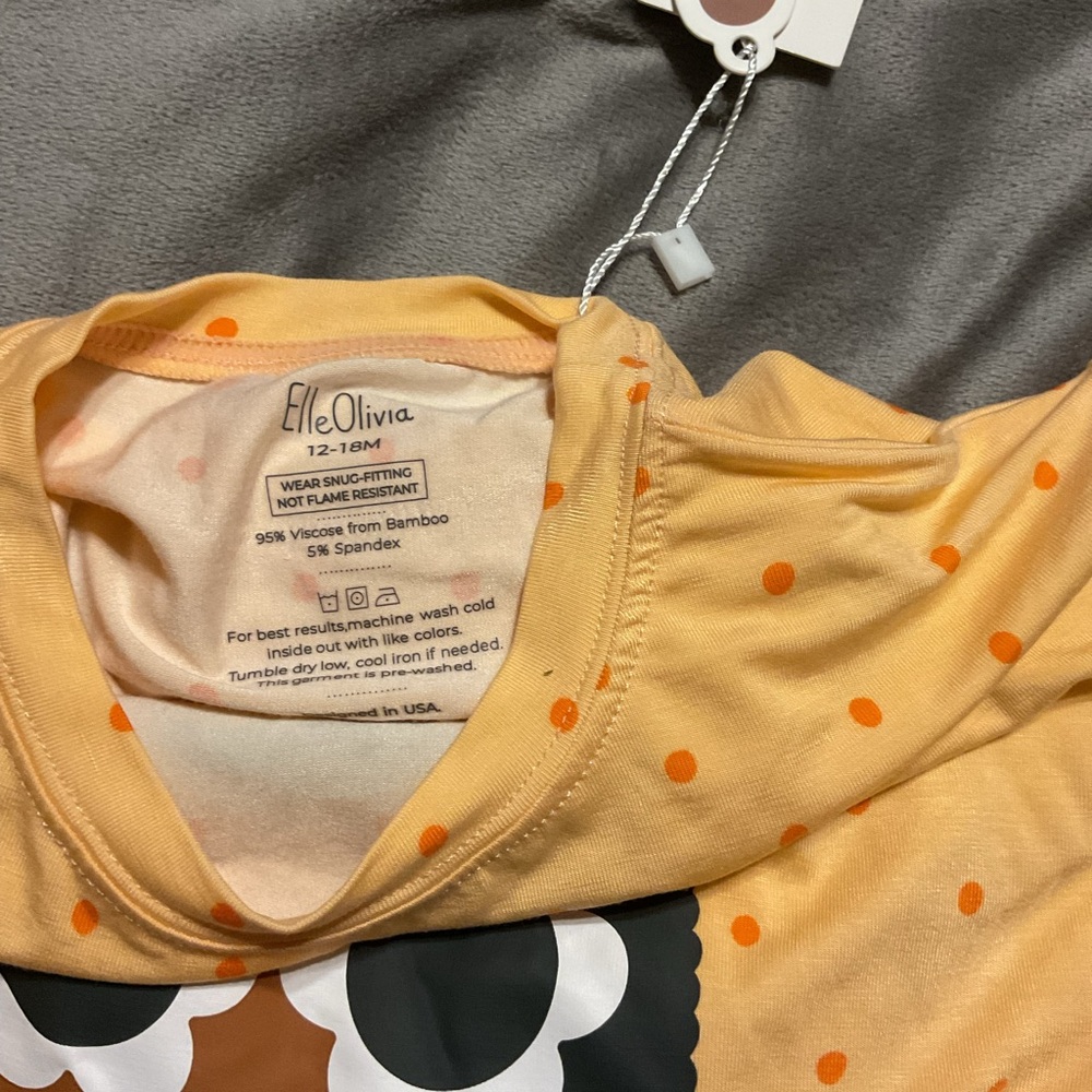 Elle Olivia Orange Polka Dot Top